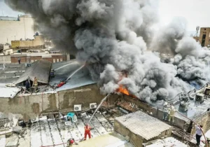 حریق در بازار آهن شادآباد